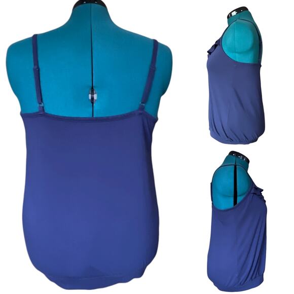 Lane Bryant Ruffled Tank Top Plus Size 14/16 Dark Blue - Picture 2 of 11
